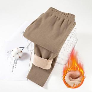 2025 autumn and winter fleece-lined thickened warm pants ladies middle-aged and elderly mothers high waist pants casual pants bottoming sports pants