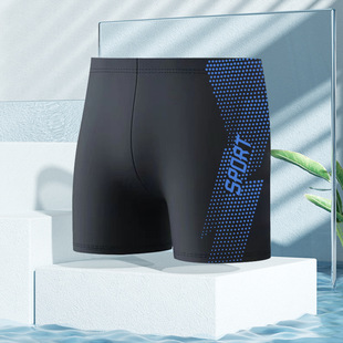 Swimming trunks boxer factory direct new men's adult swimming trunks plus size anti-embarrassment quick-drying high waist swimsuit wholesale