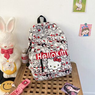 Девочка hellokitty школьная сумка большой емкости нишевые дикие рюкзаки милые легкие рюкзаки для студентов средней школы