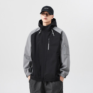 Men's Jacket Spring and Autumn 2024 New Fashionable Brand Windproof Thin Jacket Workwear Casual Boys Yuppi Handsome Charge Clothes