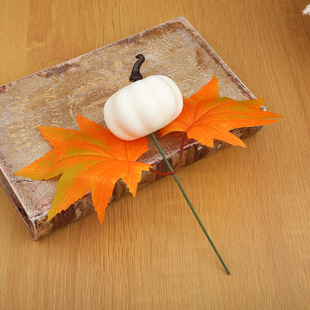 Cross-border Autumn Thanksgiving Halloween Simulation Pumpkin Maple Leaf Garment Accessories Insert Festival Decoration Ornaments