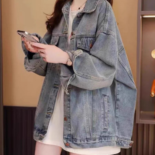 Ретро ленивый ветер джинсовая куртка женская весна и осень свободная oversize повседневная дикая куртка топ