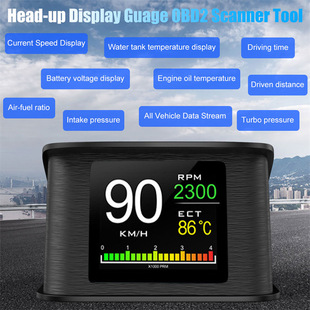 Car OBD Digital Meter Car HUD P10 2.2-inch LCD screen OBD Car head-up instrument
