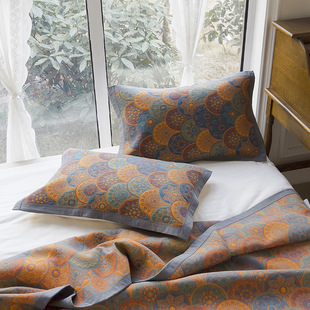 Class A cotton gauze pillow towel a pair of cotton 60s single couple student pillow scarf adult enlarged cover cushion towel