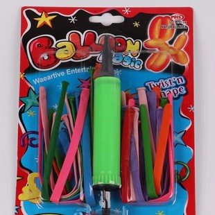 Factory direct suction card color balloon suit with large pump children's long magic balloon toy