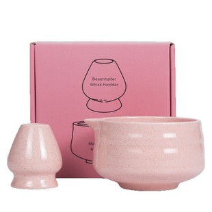 Two-piece set of matcha tea set suit] Japanese ceramic matcha bowl natural matcha grain color box gift box tea