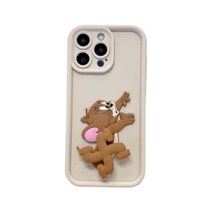 Rotating running cat and mouse for Samsung A24 fun cartoon S23ultra creative mobile phone protective cover