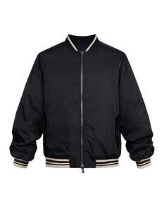 MIJKO Men's Women's Autumn and Winter Back Zipper Decorative Jacket Unisex Threaded Stitching Nylon Cotton-padded Jacket