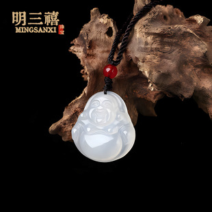 Chalcedony Buddha Guanyin Pendant Safe Buckle Pendant Jewelry Necklace Pendant Large Chalcedony Agate Jewelry Jade Guanyin Baby Hanging