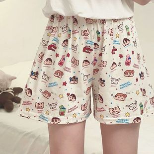 Over the summer! Cartoon Cute Loose Lightweight Breathable Home Pajama Pants Women's Loose Summer Thin Casual Pants for Outer Wear