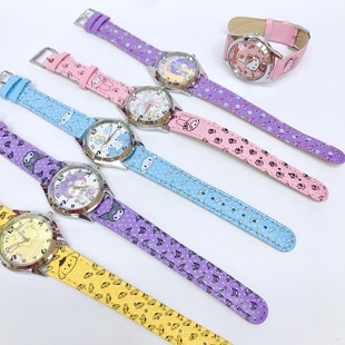 Cross-border Cartoon Primary School Children's Watch Cute Boys and Girls Quartz Pointer Watch Gift Box suit Kindergarten