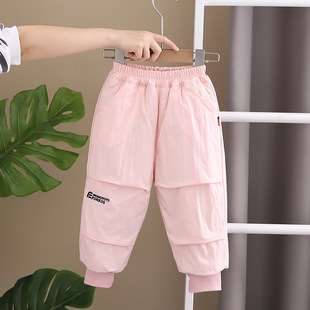 Baby casual overalls cotton pants 2024 winter new boys and girls handsome fleece-lined thick warm pants children's pants