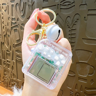 Mini handheld game machine keychain Tetris educational toy gift student schoolbag creative small pendant