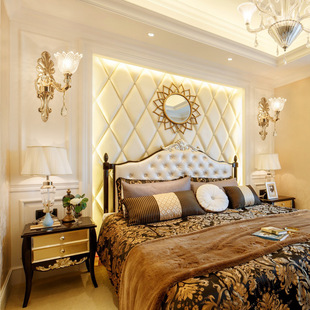 European Style Wall Lamp Led Crystal Wall Lamp Living Room Background Wall Aisle Corridor Stair Lamp Bedroom Bedside Wall Wall Lamp