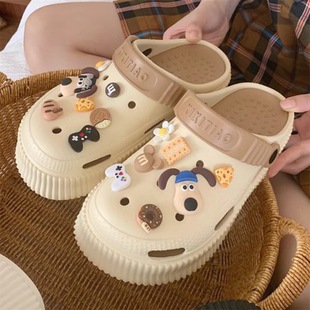 Увеличение пещерных туфель женские туфли на высоком каблуке сандалии DIY нескользкие пляжные сандалии Baotou студенческие сандалии