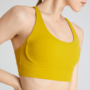Lulu Cross Beautiful Back New Sports Underwear Fitness Naked European and American Women's Shock Absorbing Gather Yoga Bra Vest