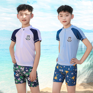 Children's Swimwear for Men, Middle and Large Children, Boys and Students Sunscreen Swimwear Quick-drying Cartoon New Style Split suit for Boys and Children