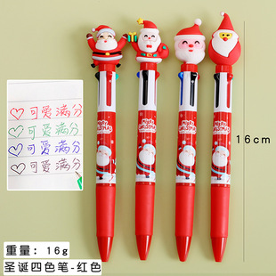Cross-border Four-color Ballpoint Pen Student Stationery Prize Gift Christmas Gift Award Christmas Reindeer Multicolor Gift Pen