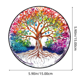 Tree of Life round acrylic painted window decoration pendant wall decoration creative craft pendant home decoration hanging