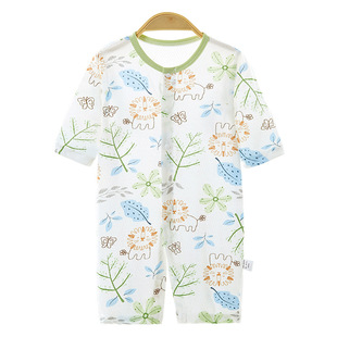 Baby Climbing Clothing Air-conditioning Clothing Infant Long-sleeved jumpsuit Summer Thin Pajamas Newborn Men's and Women's Pure Cotton Harper Clothes