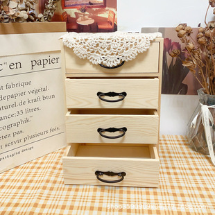Solid wood multi-layer desktop storage drawer nail jewelry storage box sundries hand account storage drawer multifunctional practical
