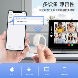 Left and right universal 180-degree rotating Bluetooth headset OWS open ear-hanging silicone long endurance 28H certificate