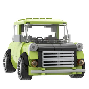 MOC Compatible Lego Small Particle Splice Blocks City Creative Series 39171 Mr. Bean Mini Trolley