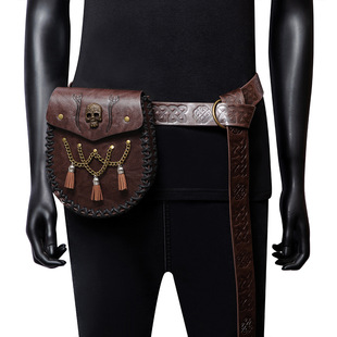 Cross-border Greek Amazon Viking style medieval belt coin purse knight European and American vintage embossed waist bag