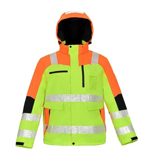 High-Quality Autumn and Winter Thickeneded Reflective Cotton Clothing for Traffic and Road Construction Warm Reflective Protective Clothing Workwear Jackets