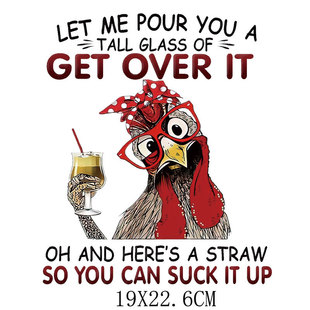 Cross-border dedicated farm Rooster hot stamping in stock clothing logo printing pattern decoration washable hot stamping stickers