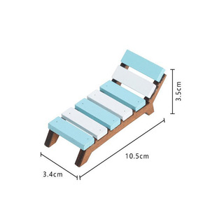 Doll House Simulation Mini Beach Wooden Recliner Outdoor Scene Model Ornaments