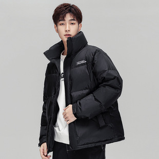 New Down Jacket Men's Loose Fashionable Short Vertical Collar Jacket Couple Jacket 90% White Duck Down Jacket
