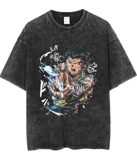 New Anime T-shirt Men's Shirt Anime Printed Short-sleeved Retro T-shirt Cotton Men's and Women's Jacket Dark Style European and American Jacket