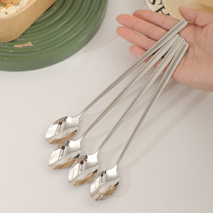 304 Stainless Steel Korean Style Long Ice Spoon Mixing Spoon Honey Spoon Dessert Spoon Long Handle Fruit Spoon Spoon Spoon Spoon