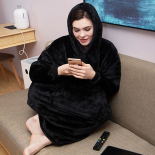 Explosions TV Pullover Hooded TV Blanket Couple Home Clothes Lazy Blanket Flannel Outdoor Warm Sports Blanket Cross-border