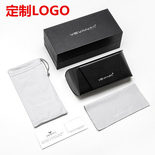 Printable LOGO Weifan high-end glasses box leather three-layer thickened sunglasses outer box box wholesale