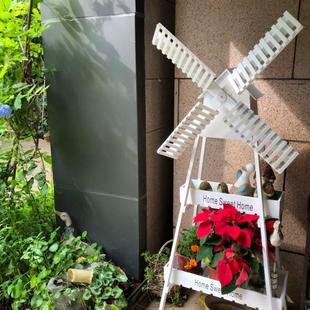 Pastoral Style Creative Decoration Home Balcony Soft Wooden Windmill Flower Frame Shop Window Floor Decoration Big Yukang