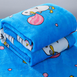 Flannel Blanket fleece-lined Coral Fleece Bed Sheet Nap Thin Blanket Air Conditioning Dormitory Single Blanket
