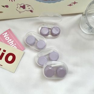 Contact lens box simple portable pupil box companion care box girl heart ins double box myopia storage box