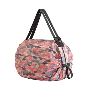 Japanese folding shopping bag drawstring large capacity shoulder environmental protection bag waterproof clothing luggage bag storage handbag