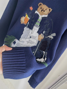 Nanyou high-end 24 years autumn and winter American classic bear sweater collection loose lazy wind long sleeve sweater top