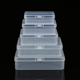 Factory direct PP plastic box rectangular transparent fishing gear packaging box small material Box white stationery storage box