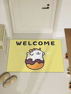 Cartoon puppy entrance door mat scraping mud rubbing silk ring foot mat home entrance door can be cut doormat a generation of hair