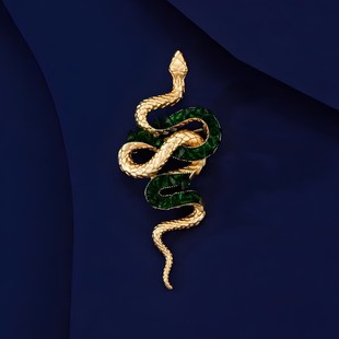 Year of the Snake Chinese Style Red Brooch High-end Men's and Women's Accessories Suit Pin Zodiac Snake's Year of Life Gift