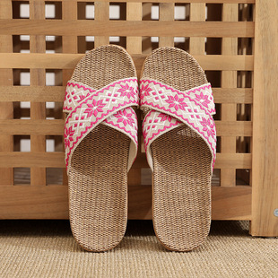 Linen Slippers Home Couple Indoor Wood Floor Home Non-slip Thick Bottom Slippers for Men and Women Summer Slippers Wholesale