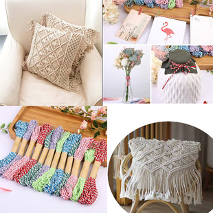 10 m natural color two-color cotton rope DIY Christmas elevator vintage decoration accessories gift box packaging