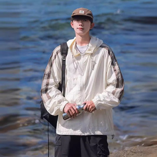 UPF50 Sun Protection Jacket Men's Summer New Outdoor UV Protection Ice Silk Thin Hooded Sun Protection Jacket