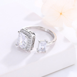 New Arrival Red Riding Book Same Style Fashion High-end Light Luxury Full Diamond Zircon Opening Ring Women Elegant Elegant Hand Jewelry