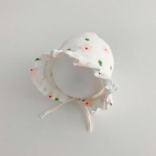 Детская весна и лето тонкая дышащая шляпа от солнца маленькая свежая цветочная защита уха шапка шапка