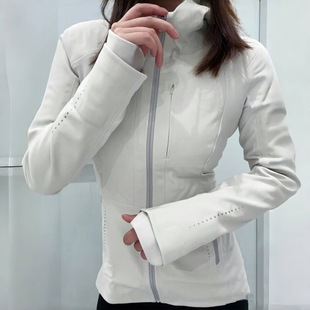 Lulu Fall/Winter fleece-lined CrossChill Charge Clothes Women's Outdoor Hiking Soft Shell Hooded Waistline Warm Jacket